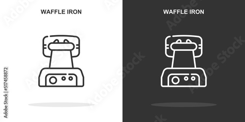 waffle iron line icon. Simple outline style.waffle iron linear sign. Vector illustration isolated on white background. Editable stroke EPS 10