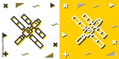 space station line icon. Simple outline style.space station linear sign. Vector illustration isolated on white background. Editable stroke EPS 10