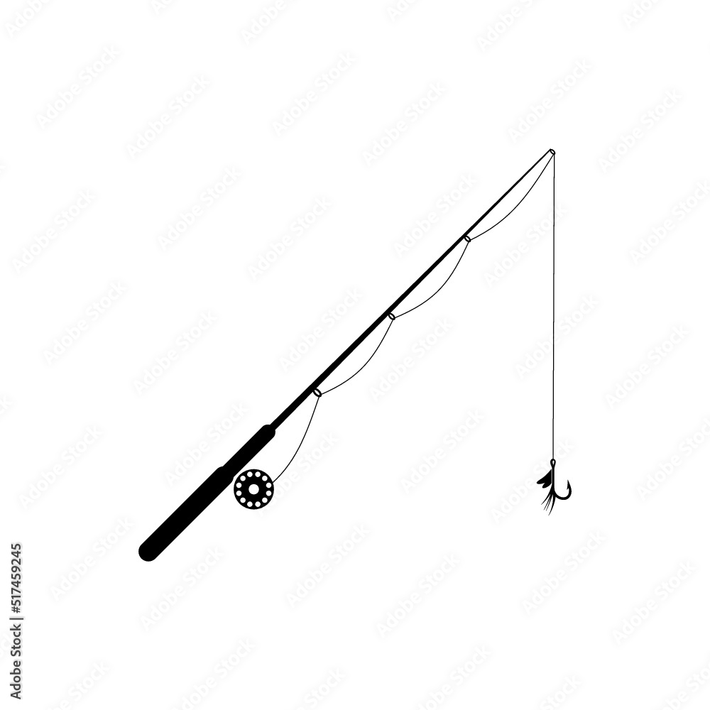 Fishing rod icon isolated on white background Fishing rod icon isolated on white background