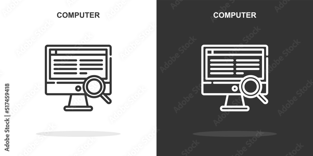 computer line icon. Simple outline style.computer linear sign. Vector illustration isolated on white background. Editable stroke EPS 10 computer line icon. Simple outline style.computer linear sign. Vector illustration isolated on white background. Editable stroke EPS 10