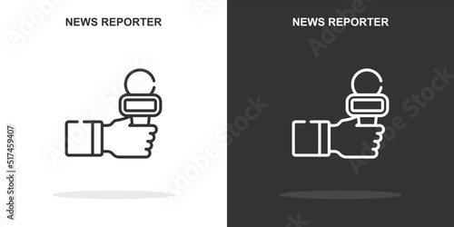 news reporter line icon. Simple outline style.news reporter linear sign. Vector illustration isolated on white background. Editable stroke EPS 10