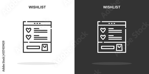 wishlist line icon. Simple outline style.wishlist linear sign. Vector illustration isolated on white background. Editable stroke EPS 10