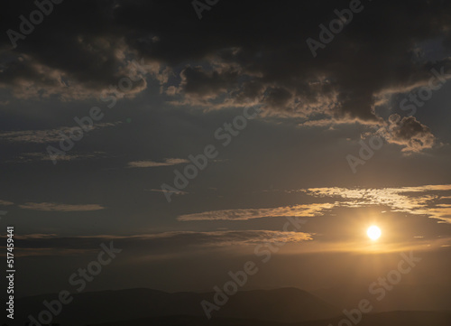 panorama of a fiery sunrise - sunset