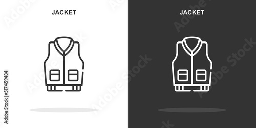 jacket line icon. Simple outline style.jacket linear sign. Vector illustration isolated on white background. Editable stroke EPS 10