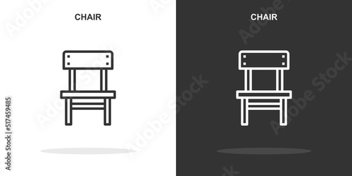 chair line icon. Simple outline style.chair linear sign. Vector illustration isolated on white background. Editable stroke EPS 10