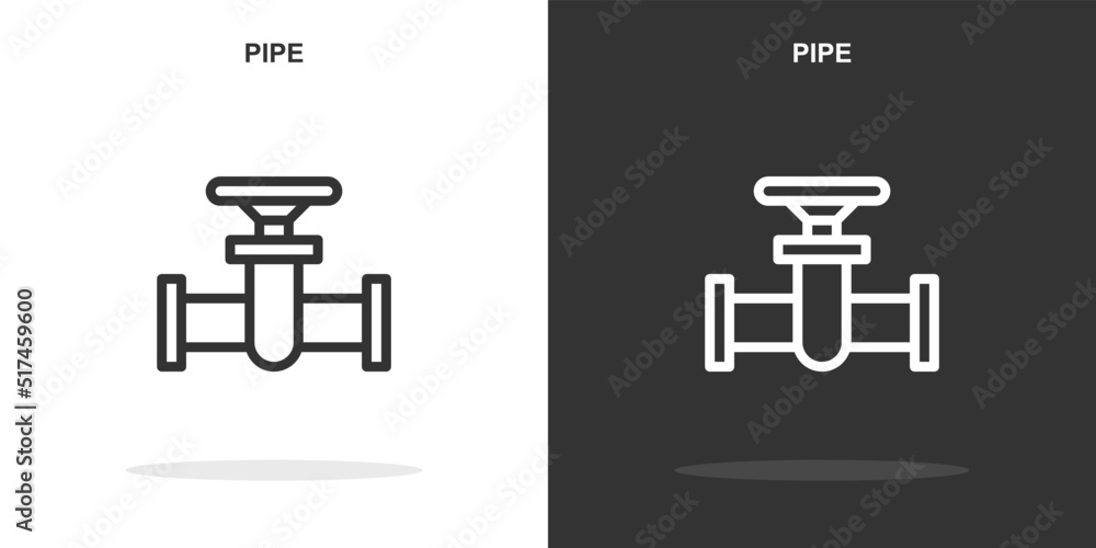 pipe line icon. Simple outline style.pipe linear sign. Vector illustration isolated on white background. Editable stroke EPS 10 pipe line icon. Simple outline style.pipe linear sign. Vector illustration isolated on white background. Editable stroke EPS 10