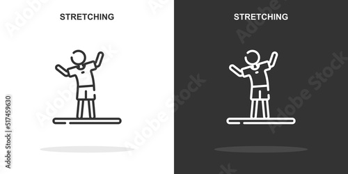 stretching line icon. Simple outline style.stretching linear sign. Vector illustration isolated on white background. Editable stroke EPS 10