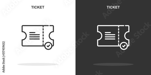 ticket line icon. Simple outline style.ticket linear sign. Vector illustration isolated on white background. Editable stroke EPS 10