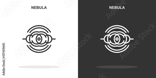 nebula line icon. Simple outline style.nebula linear sign. Vector illustration isolated on white background. Editable stroke EPS 10