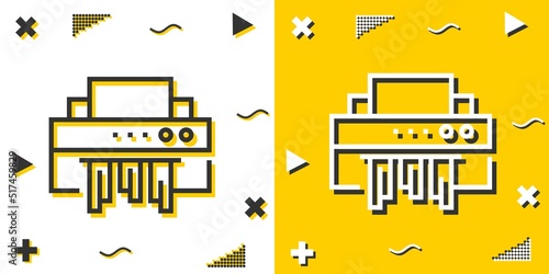 shredder line icon. Simple outline style.shredder linear sign. Vector illustration isolated on white background. Editable stroke EPS 10