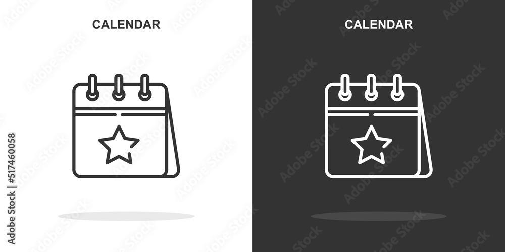 calendar line icon. Simple outline style.calendar linear sign. Vector illustration isolated on white background. Editable stroke EPS 10
