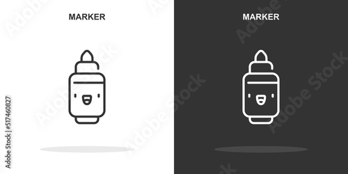 marker line icon. Simple outline style.marker linear sign. Vector illustration isolated on white background. Editable stroke EPS 10