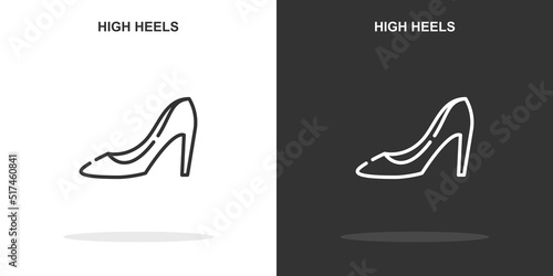 high heels line icon. Simple outline style.high heels linear sign. Vector illustration isolated on white background. Editable stroke EPS 10