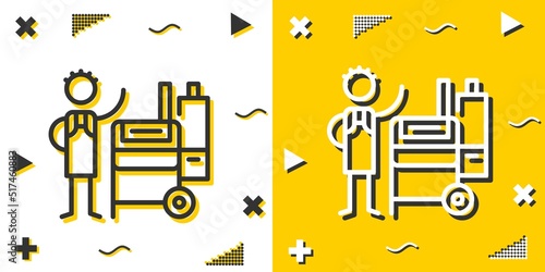 offset smoker line icon. Simple outline style.offset smoker linear sign. Vector illustration isolated on white background. Editable stroke EPS 10