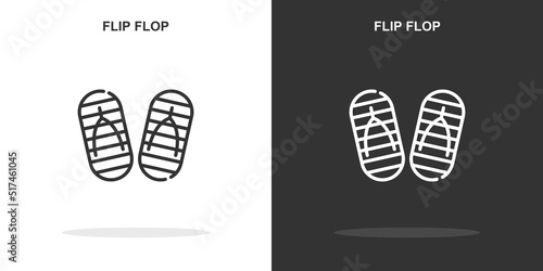 flip flop line icon. Simple outline style.flip flop linear sign. Vector illustration isolated on white background. Editable stroke EPS 10