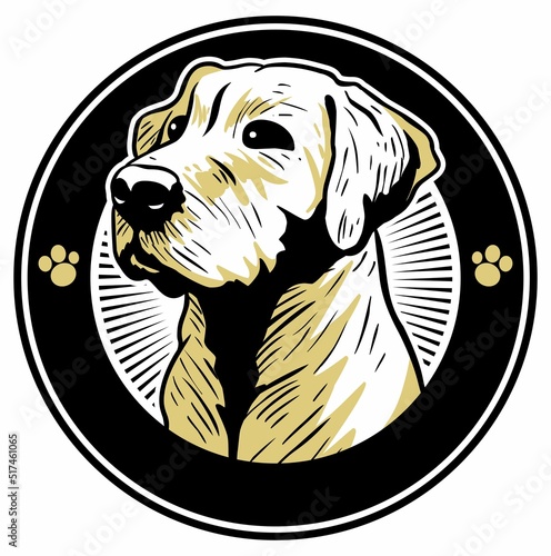 Portrait of a dog, realistic dog image, dog logo vector design concept.