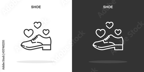 shoe line icon. Simple outline style.shoe linear sign. Vector illustration isolated on white background. Editable stroke EPS 10