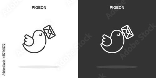 pigeon line icon. Simple outline style.pigeon linear sign. Vector illustration isolated on white background. Editable stroke EPS 10