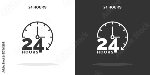 24 hours line icon. Simple outline style.24 hours linear sign. Vector illustration isolated on white background. Editable stroke EPS 10