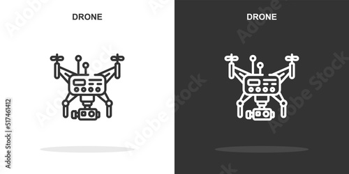 drone line icon. Simple outline style.drone linear sign. Vector illustration isolated on white background. Editable stroke EPS 10