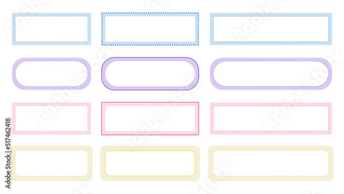 collection of cute pastel tag banner, masking tape, label illustration decoration, ribbon for the planner, journal, notepad, memo, and reminder. cute and simple for your design