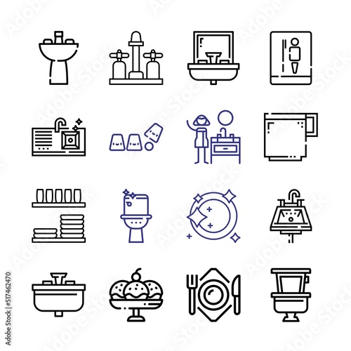 porcelain Icon Set with line icons. Modern Thin Line Style. Suitable for Web and Mobile Icon. Vector illustration EPS 10.