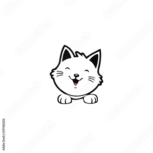 logo illustration depicting a beautiful and cute cat, suitable for pet companies