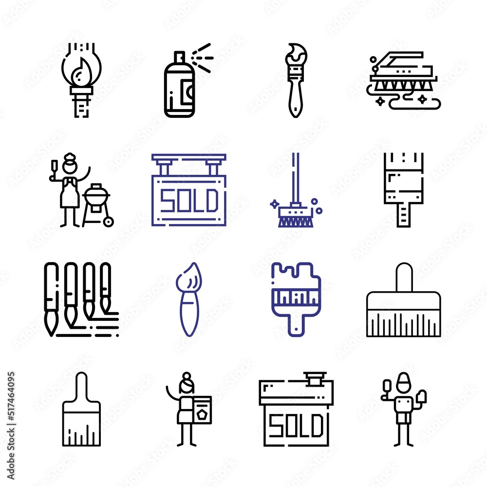 Obraz premium grungy Icon Set with line icons. Modern Thin Line Style. Suitable for Web and Mobile Icon. Vector illustration EPS 10.