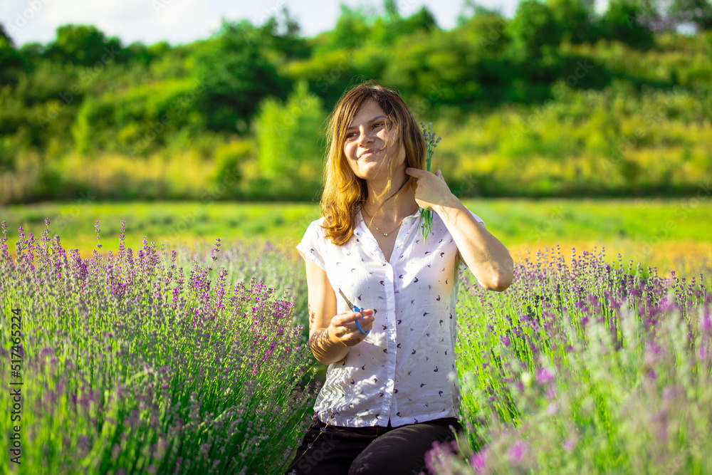 A woman in nature, in a lavender field