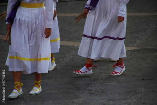 Traditional Basque dance in a street festival