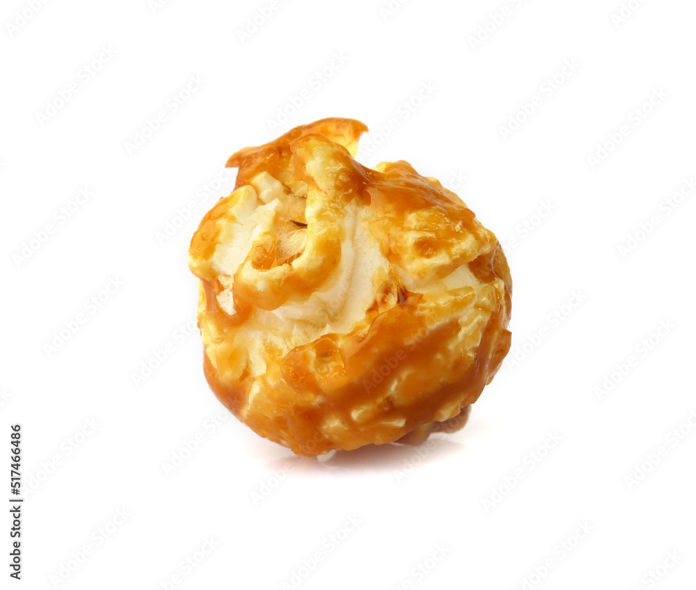 Single popcorn isolated on white background with clipping path Single popcorn isolated on white background with clipping path