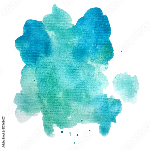 Blauer Watercolor Farbklecks