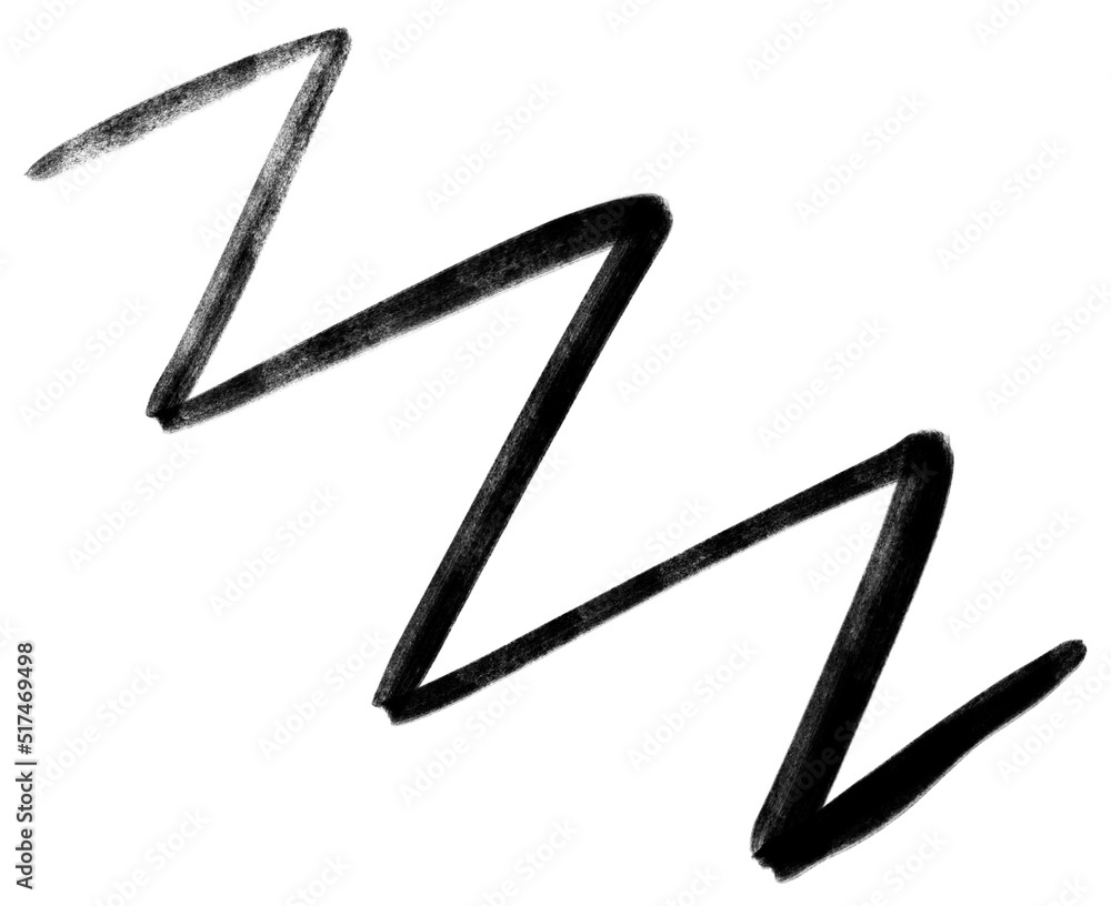 black ink line zig zag doodle freehand sketch drawing shape form ...
