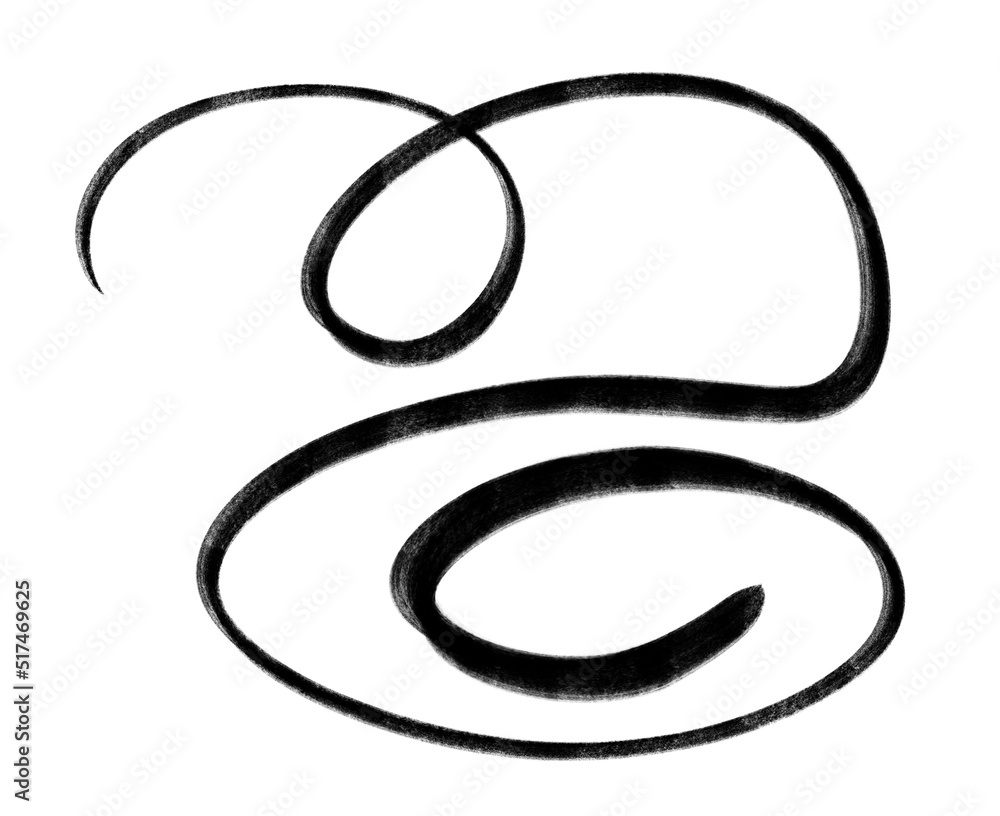 black ink line swirl loop doodle freehand sketch drawing shape form abstrat element black ink line swirl loop doodle freehand sketch drawing shape form abstrat element