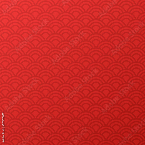 Chinese new year Frame with copy space ,asian elements with craft style on Red background.