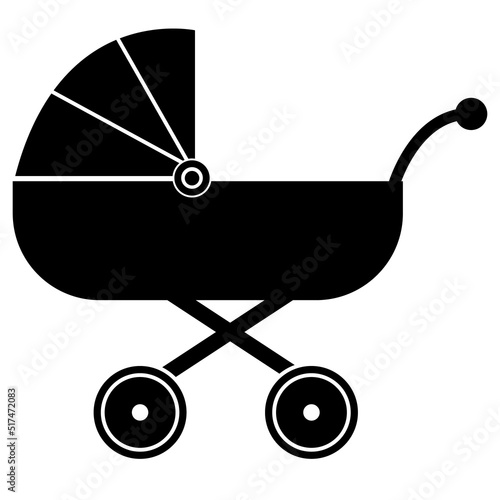 Canvas Print baby carriage icon on white background. pram sign. flat style.