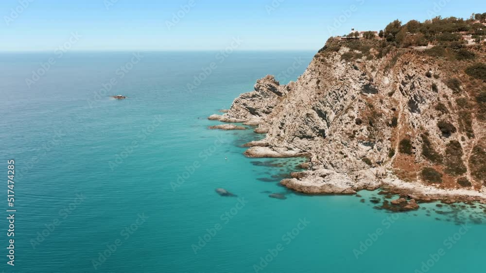 Cliff of Mediterranean Coast. Calabria Italy Cliff of Mediterranean Coast. Calabria Italy
