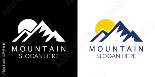 mountain logo flat style trendy stylist simple