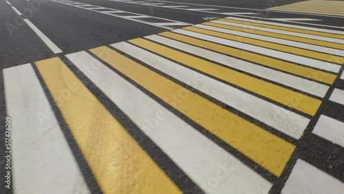 Wallpaper Mural Walking across the empty crosswalk in a city. 4k video footage Torontodigital.ca