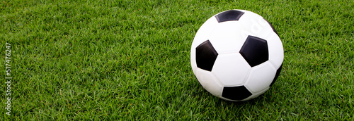 football on green grass , soccer field  banner style © janews094