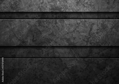 Black technology abstract background with ancient grunge texture. Geometric concept vector design