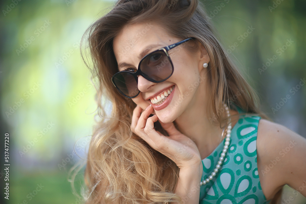 Fototapeta premium portrait temptation girl finger mouth lips / young adult sexy girl, concept female beauty, smilling