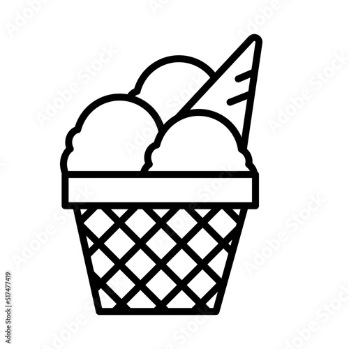 Illustration of Ice Cream Design Icon photo