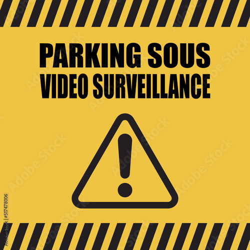 Logo parking sous vidéo surveillance.