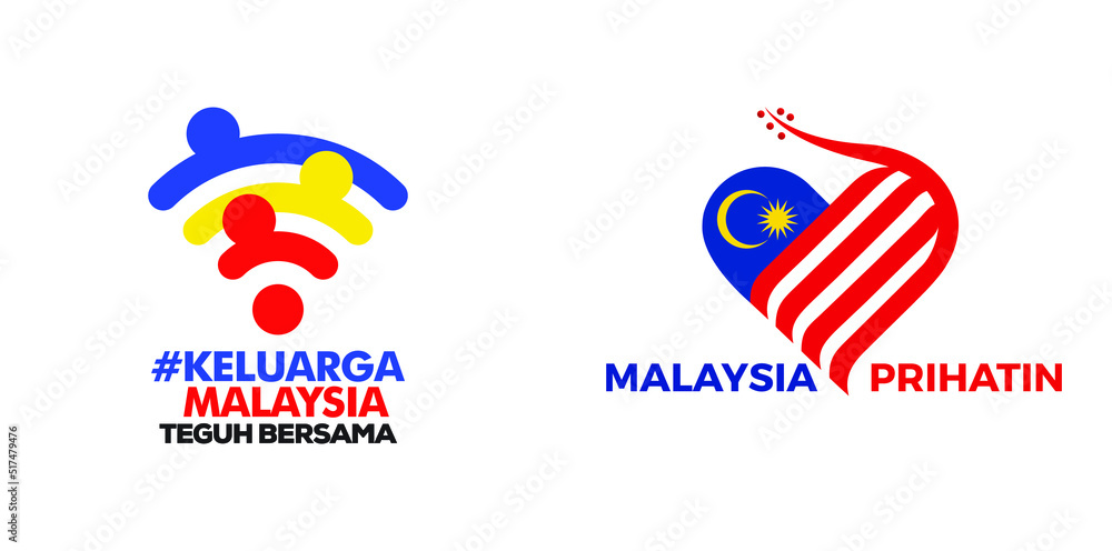 Obraz premium Kuala Lumpur, Malaysia: August 31, 2022. Independence Day. Malaysia Prihatin. Keluarga Malaysia Teguh Bersama. Translate: Malaysia is concerned, Malaysian families stand together. Vector Illustration.