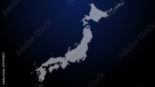 デジタル風のドットの日本地図
