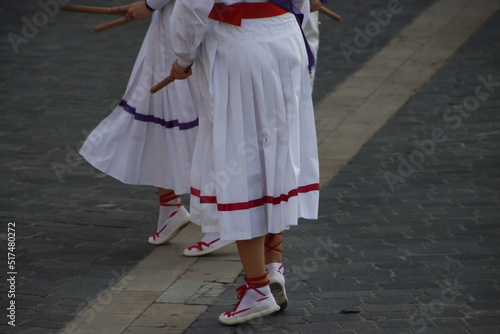 Dancers in a Basque folk street festival