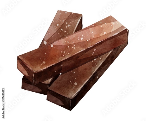 Watercolor of chocolate ball vector on white background