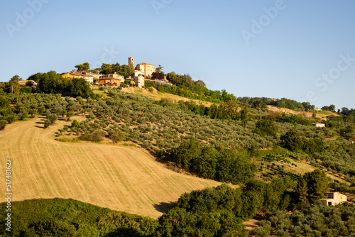 Obraz na płótnie A view of Montegridolfo, an antique village in the Emilia-Romagna region of Italy