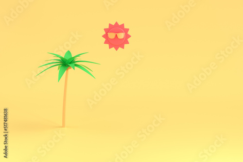 3d rendering summer concept picture